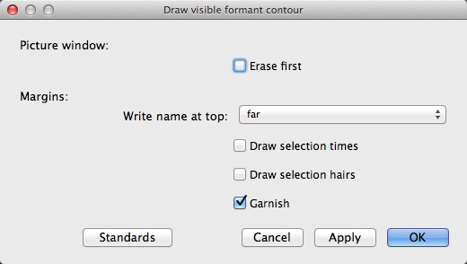 Draw visible formant contour: Parameter input form
